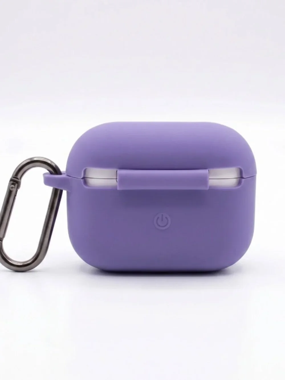 Purple Flat Base Silicone AirPods Case with Keychain